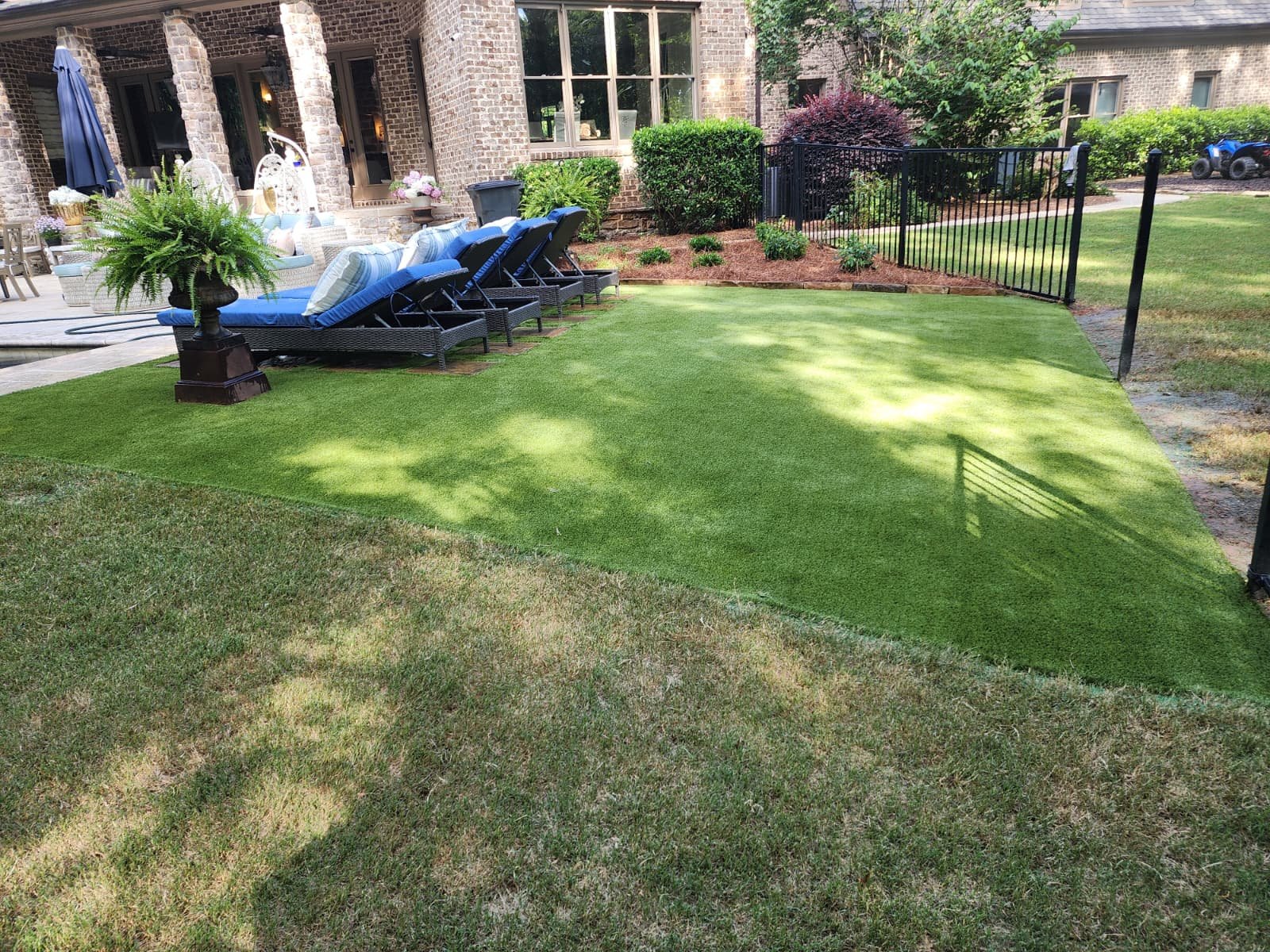 Sod and artificial turf work, view 1